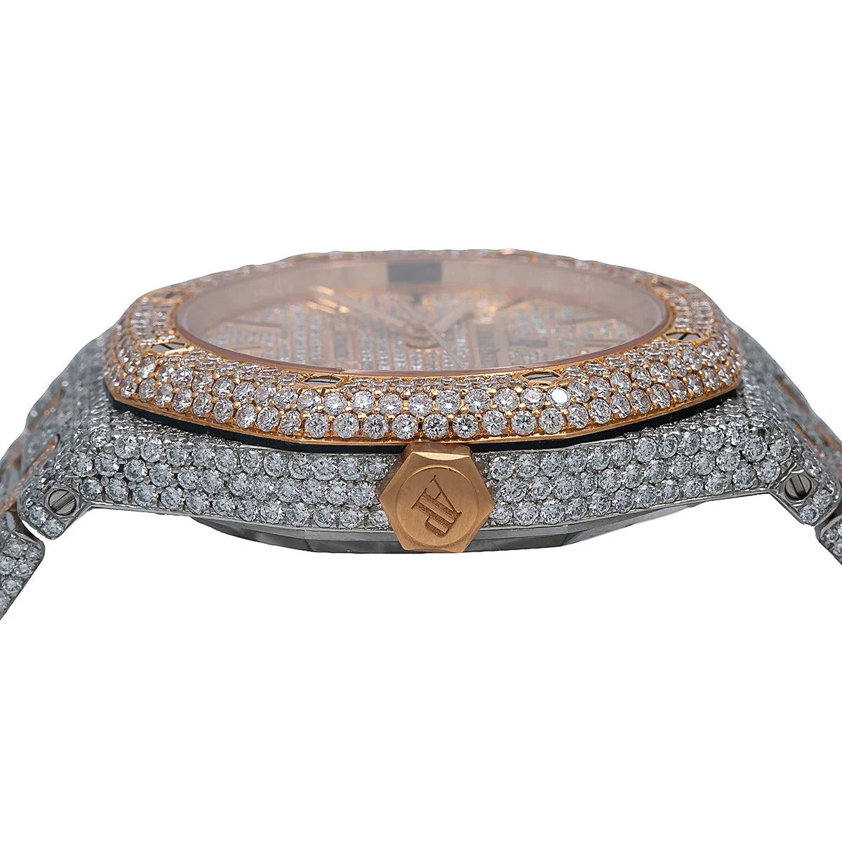 AUDEMARS PIGUET ROYAL OAK SELF WINDING 15450SR.OO.1256SR.01 37MM CHAMPAGNE DIAMOND DIAL WITH 22.75 CT DIAMONDS