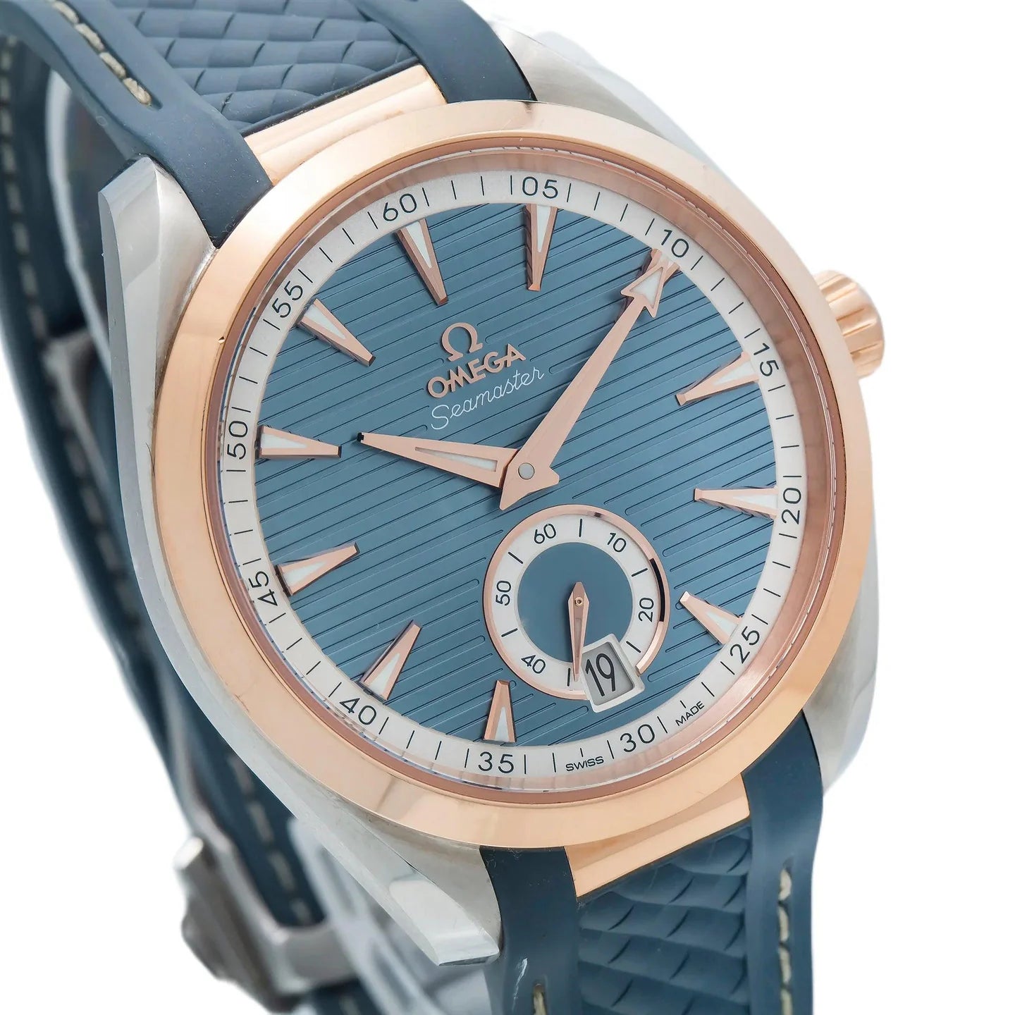 OMEGA SEAMASTER AQUA TERRA O22022412103001 41MM BLUE DIAL WITH TWO TONE BEZEL