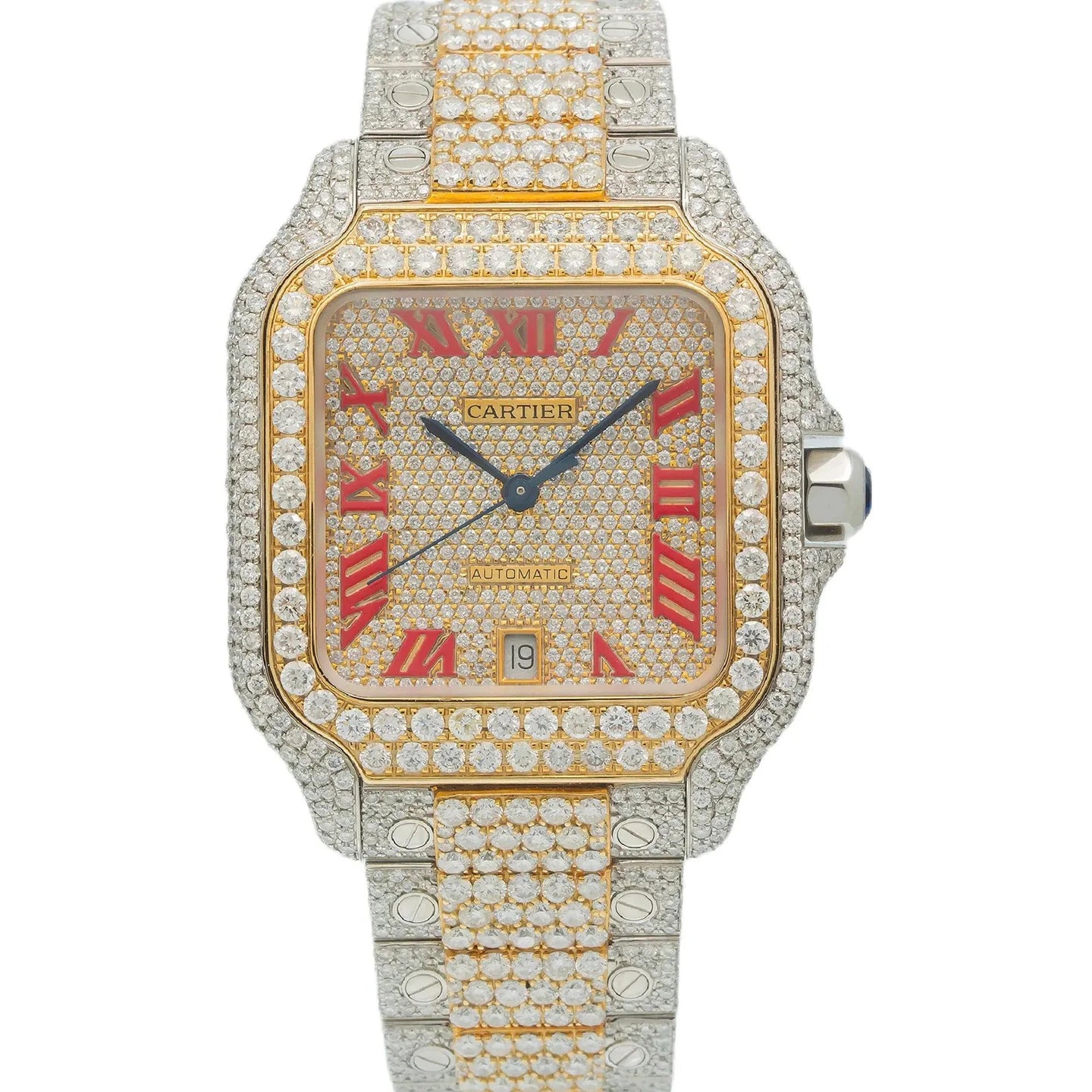 CARTIER SANTOS WSSA0018 40MM TWO TONE YELLOW GOLD DIAMOND DIAL WITH 18.75 CT DIAMONDS