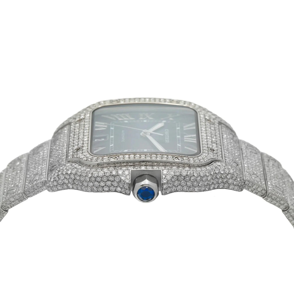 CARTIER SANTOS WSSA0009 40MM BLUE DIAL WITH DIAMOND BEZEL