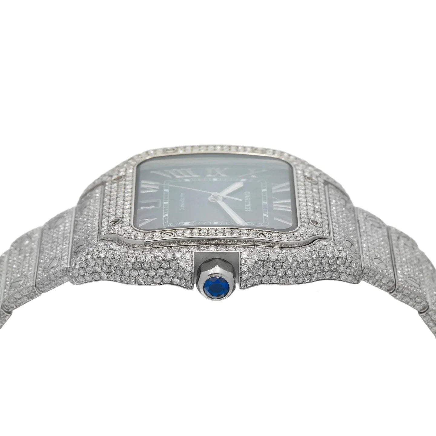CARTIER SANTOS WSSA0009 40MM BLUE DIAL WITH DIAMOND BEZEL