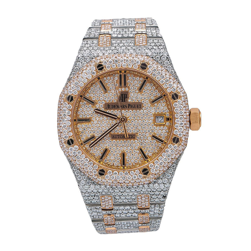 AUDEMARS PIGUET ROYAL OAK SELF WINDING 15450SR.OO.1256SR.01 37MM CHAMPAGNE DIAMOND DIAL WITH 22.75 CT DIAMONDS