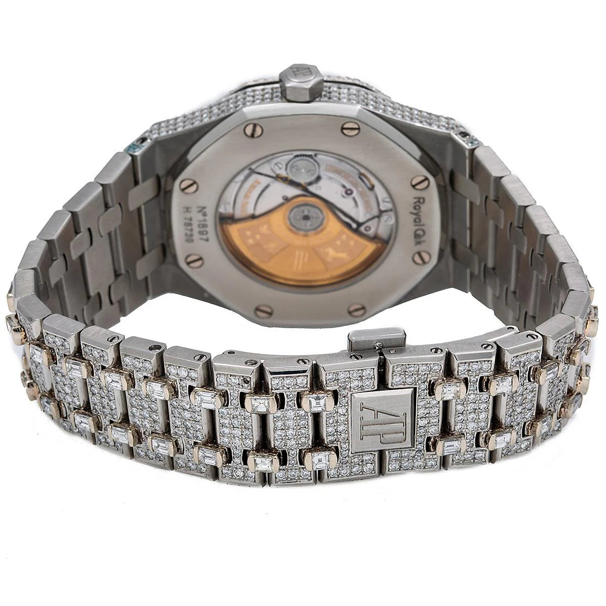 AUDEMARS PIGUET ROYAL OAK SELF WINDING 15400ST 41MM WHITE DIAMOND DIAL WITH 29.75 CT DIAMONDS