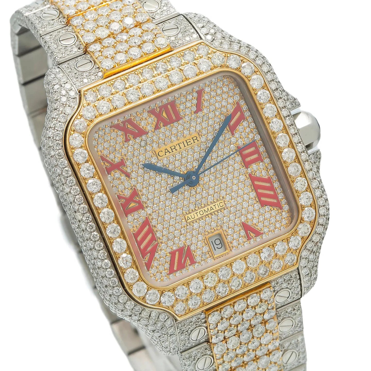 CARTIER SANTOS WSSA0018 40MM TWO TONE YELLOW GOLD DIAMOND DIAL WITH 18.75 CT DIAMONDS
