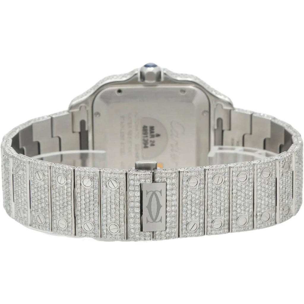 CARTIER SANTOS WSSA0009 40MM BLUE DIAL WITH DIAMOND BEZEL