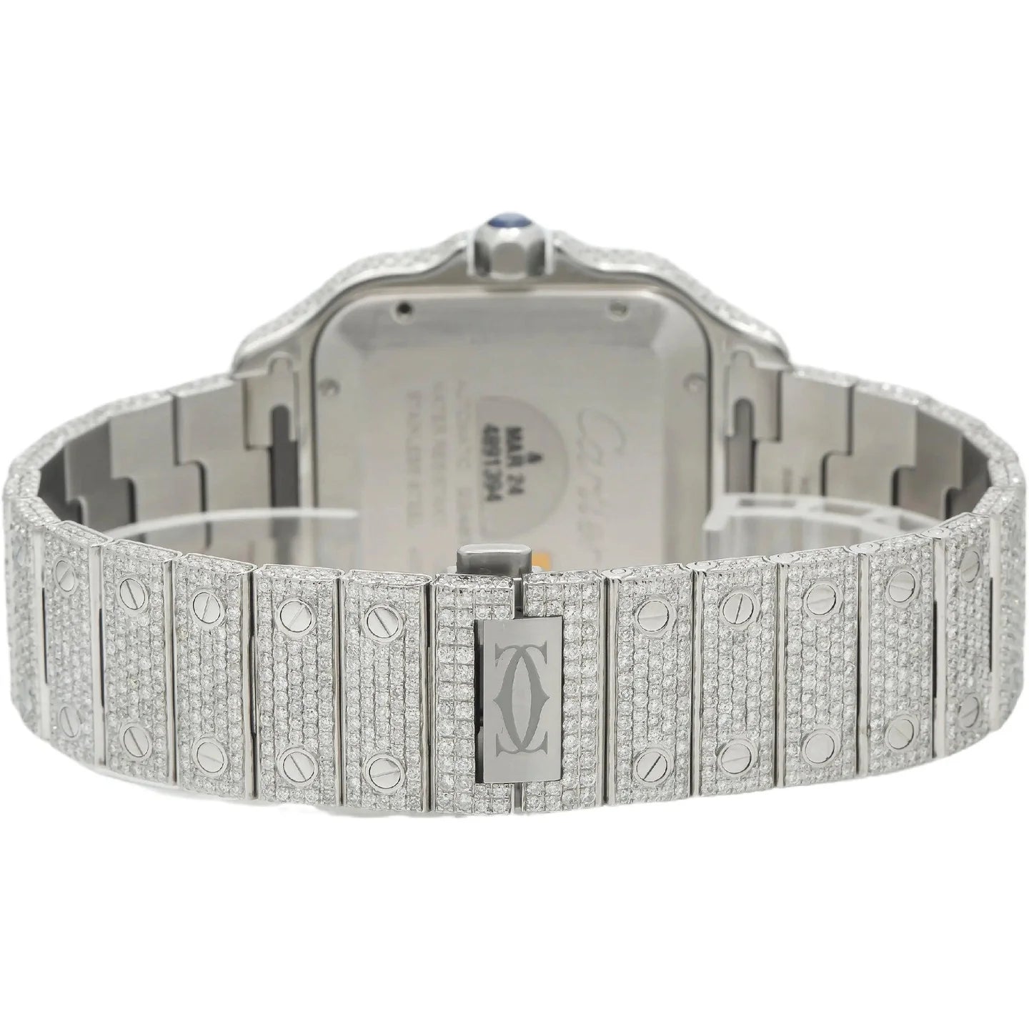 CARTIER SANTOS WSSA0009 40MM BLUE DIAL WITH DIAMOND BEZEL