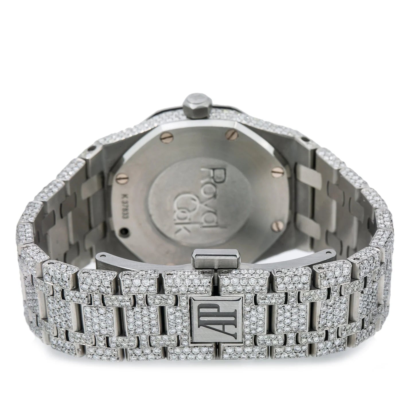 AUDEMARS PIGUET ROYAL OAK LADY 67651 33MM SILVER DIAMOND DIAL WITH STAINLESS STEEL BRACELET
