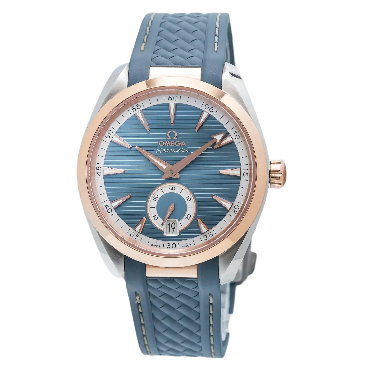 OMEGA SEAMASTER AQUA TERRA O22022412103001 41MM BLUE DIAL WITH TWO TONE BEZEL